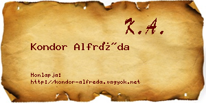 Kondor Alfréda névjegykártya